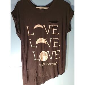 Love Peace & Lazy Days Womens Moon Phases T Shirt Size M